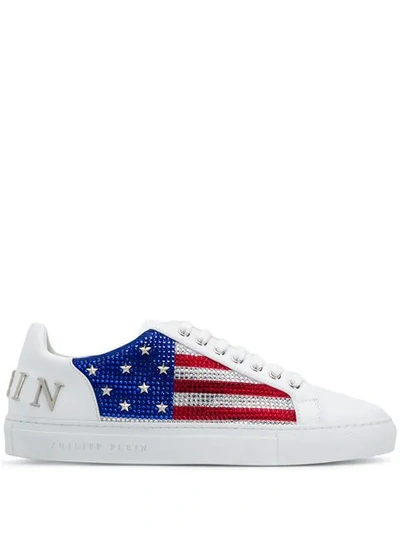 Shop Philipp Plein Low-top U.s. Flag Sneakers In White
