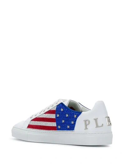 Shop Philipp Plein Low-top U.s. Flag Sneakers In White