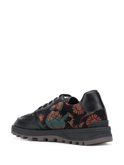Shop Etro Embroidered Low Top Sneakers In Black