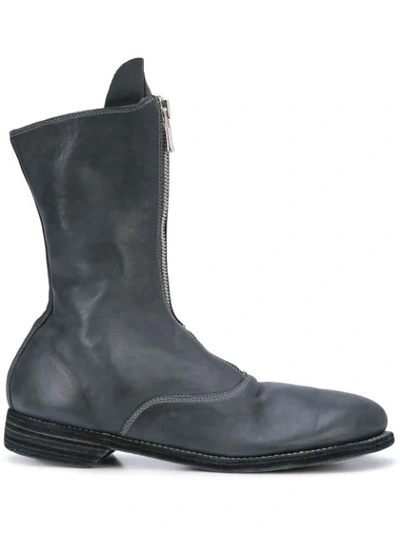Shop Guidi Zipped Mid-calf Boots In Grey