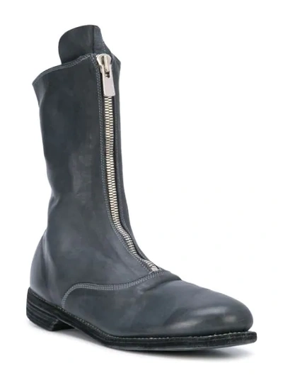 Shop Guidi Zipped Mid-calf Boots In Grey