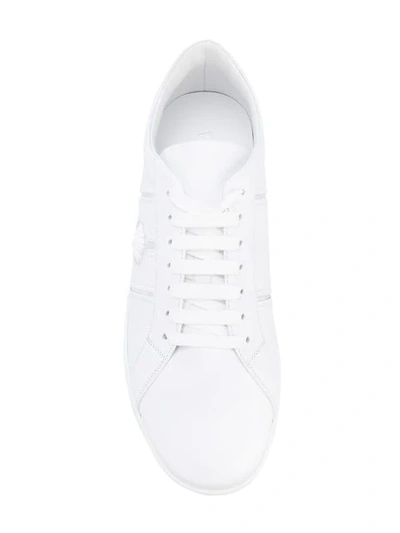 Shop Versace Lace-up Sneakers In White
