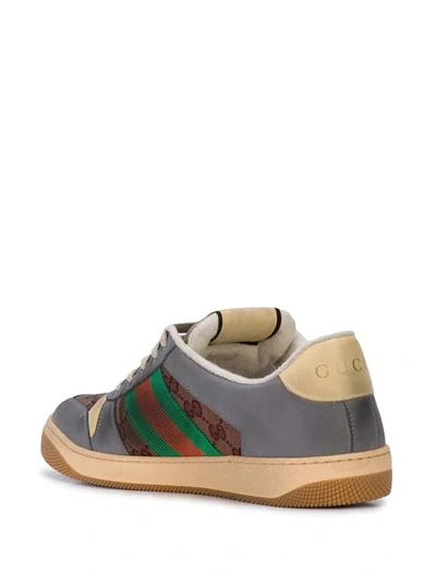 Shop Gucci Screener Gg Sneakers In Grey