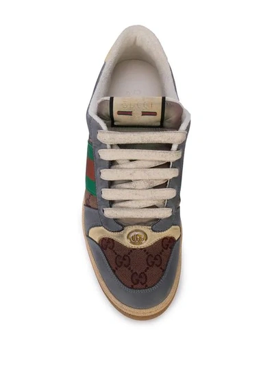 Shop Gucci Screener Gg Sneakers In Grey