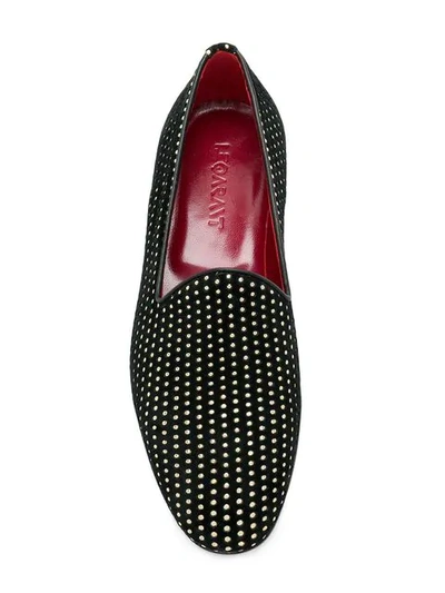 Shop Leqarant Studded Loafers In 03blackgold