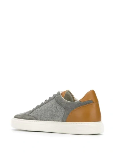 Shop Brunello Cucinelli Panelled Sneakers In Grey
