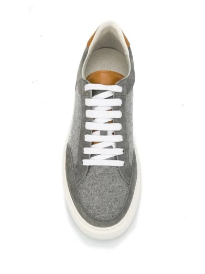 Shop Brunello Cucinelli Panelled Sneakers In Grey