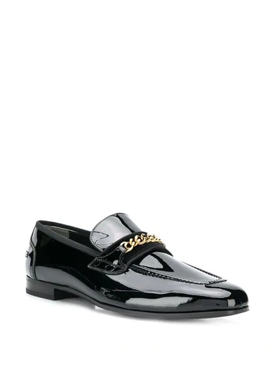 TOM FORD CHAIN EMBELLISHED LOAFERS - 黑色