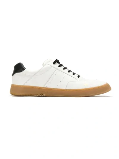 Shop Osklen Leather Panelled Sneakers In White