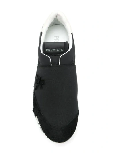 WHITE PREMIATA PRINTED SOLE SLIP-ON SNEAKERS - 黑色