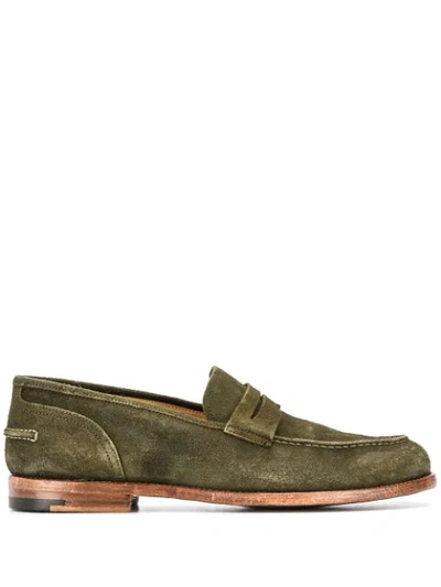 Shop Alberto Fasciani Classic Loafers In Green