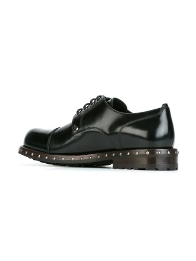Shop Dolce & Gabbana Studded Derby Shoes - Black