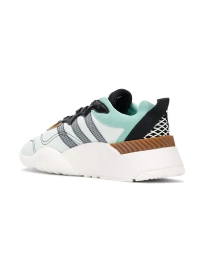 ADIDAS ORIGINALS BY ALEXANDER WANG SIDE STRIPED LACE-UP SNEAKERS - 绿色