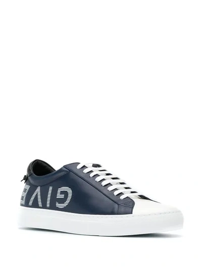 Shop Givenchy Logo Print Sneakers In Blue