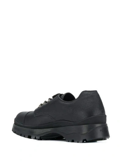 Shop Prada Trekking Derby Shoes In F0002 Nero