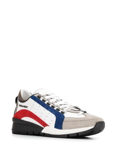 Shop Dsquared2 Contrast Panel Logo Sneakers In White