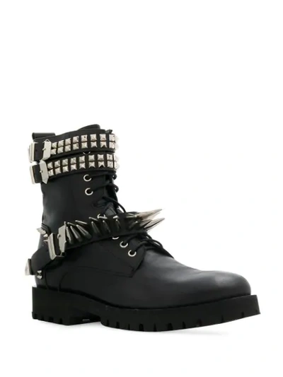 Shop Philipp Plein Studded Ankle Boots In Black