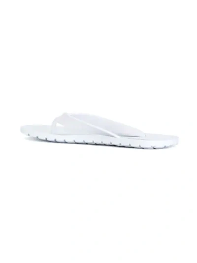 Shop Diesel Logo Flip Flops In White