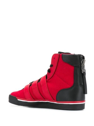 Shop Yohji Yamamoto Signature High Top Sneakers In Red