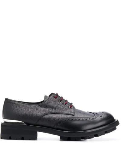 ALEXANDER MCQUEEN CHUNKY LACE-UP BROGUES - 黑色