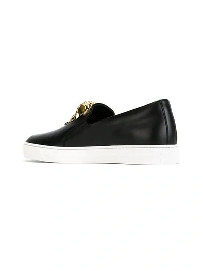 Shop Versace Medusa Slip-on Sneakers In Black