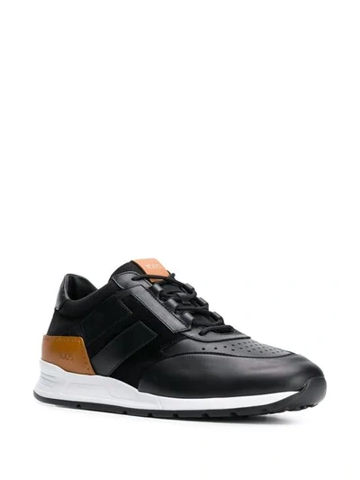 Shop Tod's Low Top Sneakers In Kq9 Nero/caramello