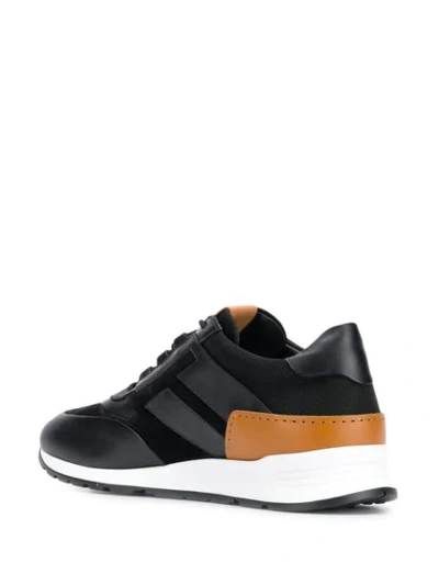 Shop Tod's Low Top Sneakers In Kq9 Nero/caramello