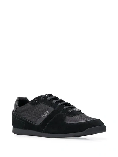 Shop Hugo Boss Textured Sneakersr In Black