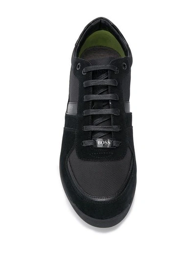 Shop Hugo Boss Textured Sneakersr In Black