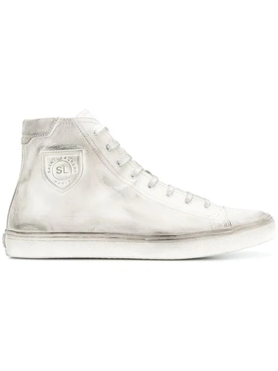 Shop Saint Laurent Bedford Hi-top Sneakers In White