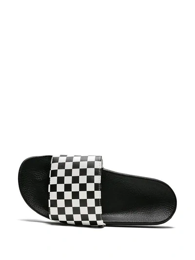 Shop Vans Checkerboard Slides In Black