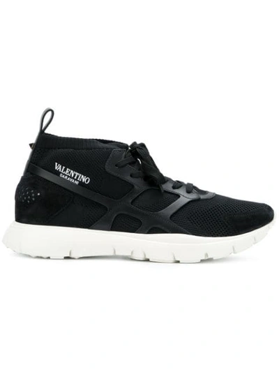 Shop Valentino Sound High Sneakers In Black