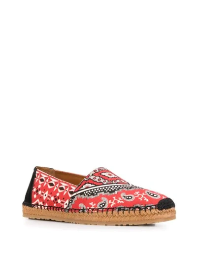 Shop Etro Paisley Print Espadrilles In Red