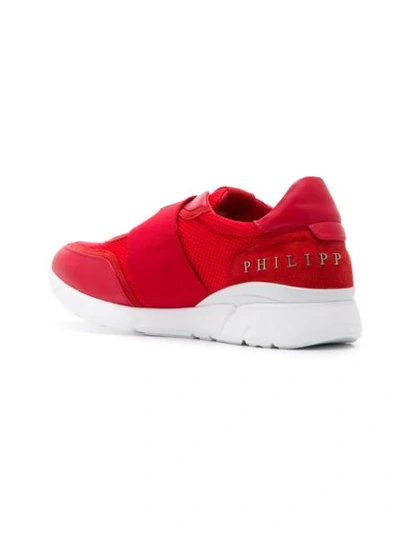 Shop Philipp Plein Metal Logo Runner Sneakers In Red