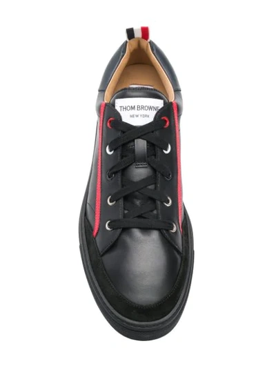 Shop Thom Browne Calfskin Rubber Cupsole Sneaker In Black