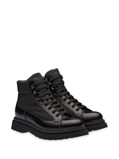 Shop Prada Ridged Annkle Boots - Black