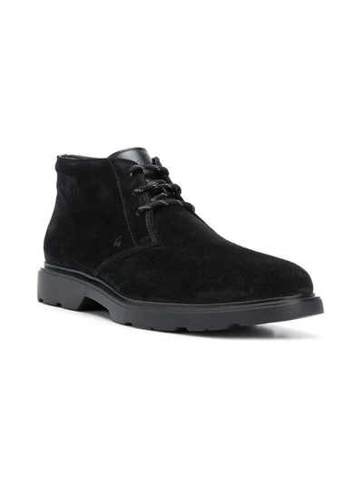 Shop Hogan Lace-up Desert Boots In Black