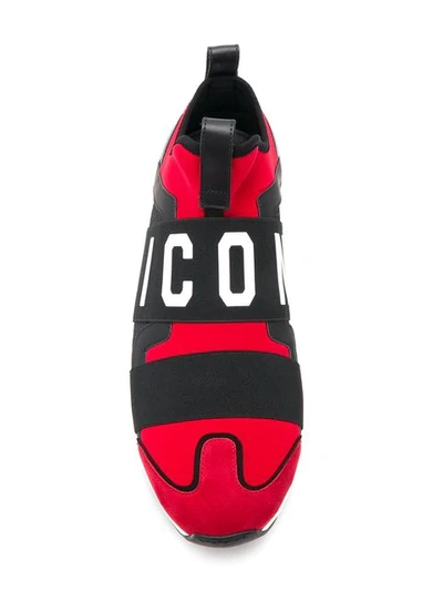 Shop Dsquared2 Icon Logo Sneakers In Red