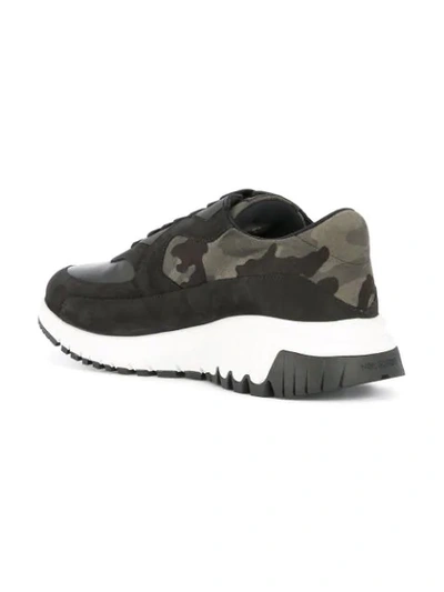 Shop Neil Barrett City Trainer Sneakers In 1496 Blk Grey Whi