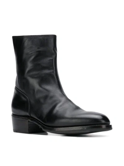 Premiata Low Heel Boots - Black In Black