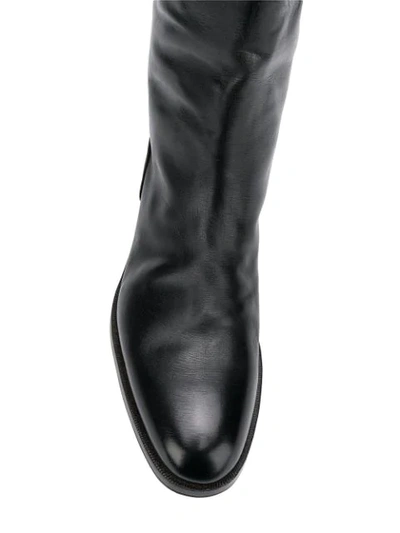 Premiata Low Heel Boots - Black In Black