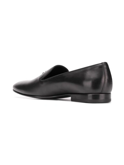 Shop Roberto Cavalli Logo Appliqué Slippers In Black