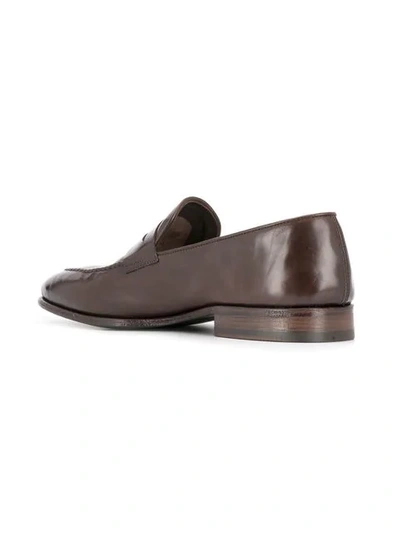 Shop Alberto Fasciani Weathered Penny Loafers In Brown