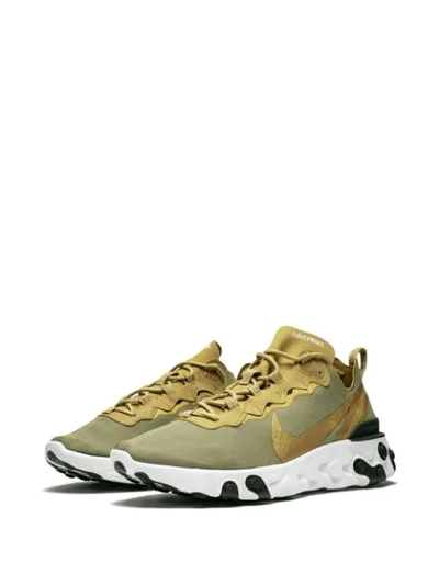 Shop Nike React Element 55 Sneakers In Gold