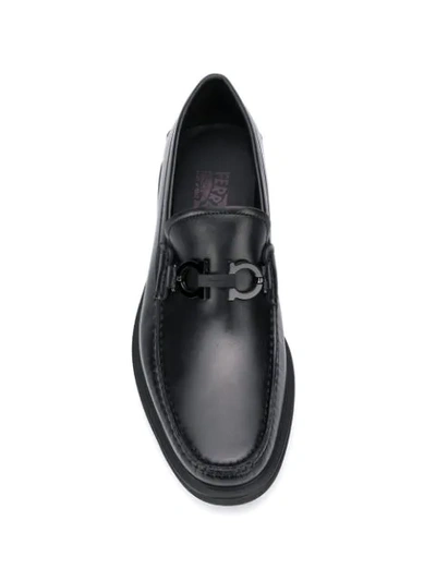 Shop Ferragamo Buckle Loafers In Black