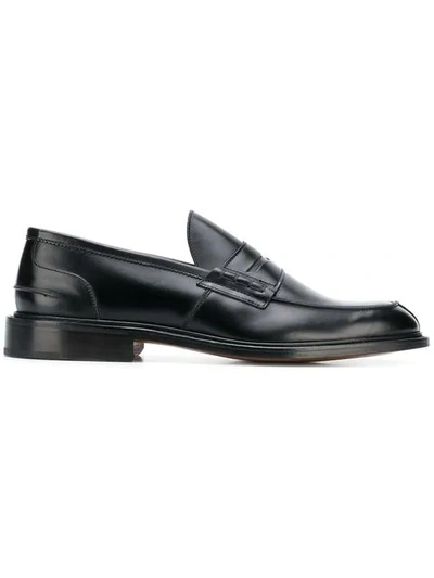 Shop Tricker's Classic Loafers In Black