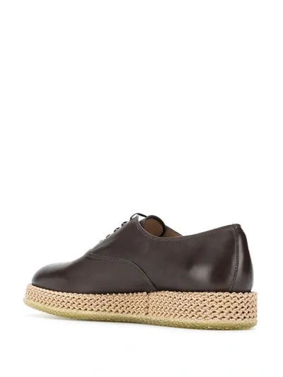 Shop Ferragamo Cord Sole Oxford Shoes In Brown