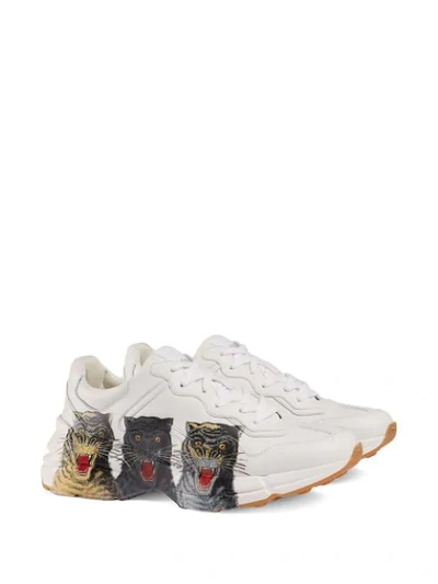 Shop Gucci 'rhyton' Sneakers In White