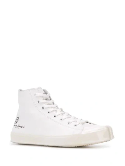 Shop Maison Margiela Hi-top Tabi Sneakers In White