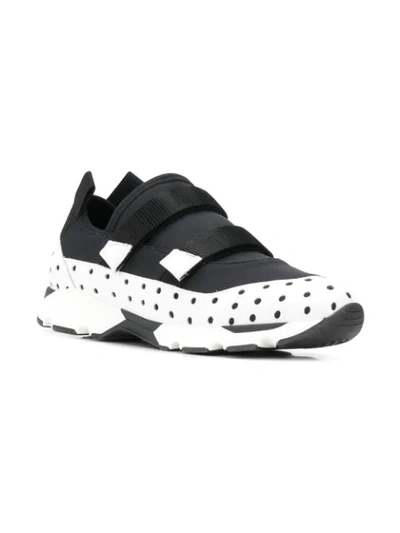 Shop Marni Perforated Panel Sneakers In Black